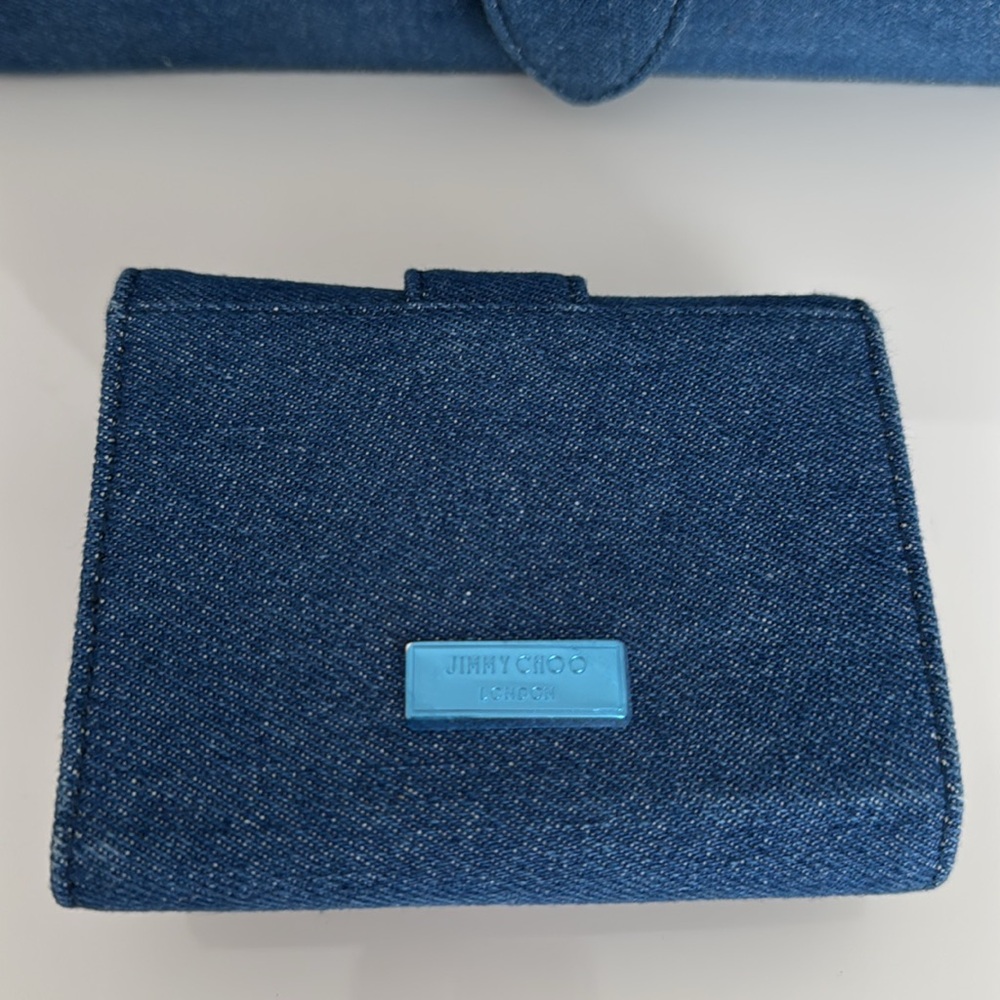 Jimmy Choo Denim Shoulder Bag with Adjustable Strap & Matching Compact Wallet - Picture 5 of 17